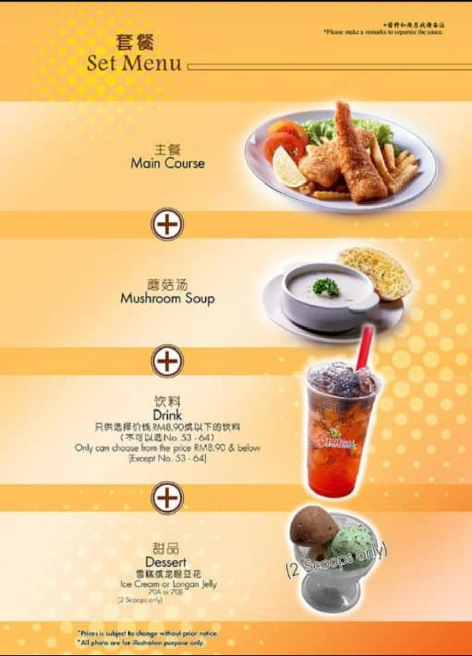 Set Menu with Prices