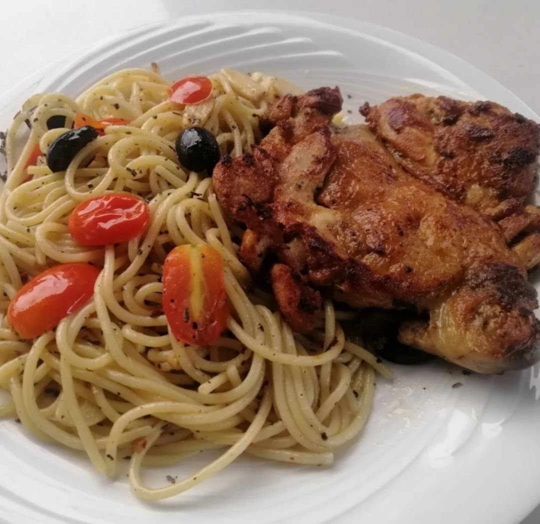 Grilled Chicken Aglio Olio