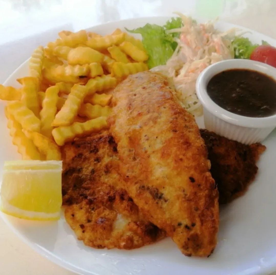 Grilled Fish with Mushroom Sauce