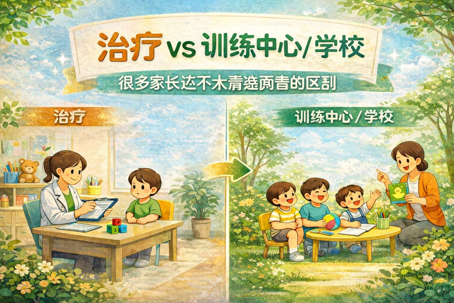 治疗vs训练中心 (学校)的区别